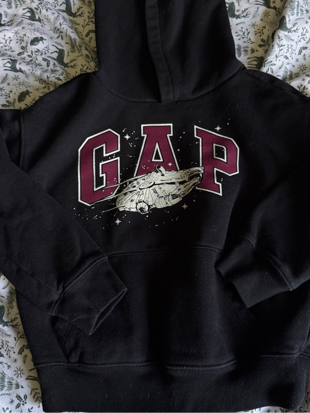 GAP x Starwars Black Hoodie with Maroon Logo